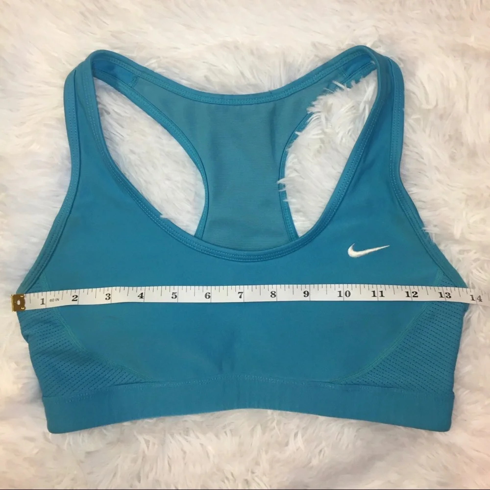 NIKE Turquoise Blue Racer Back Mesh Sports Bra XS Athletic Yoga Sporty